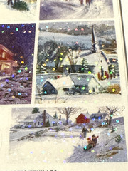 Hallmark Stickeroni Stickers Christmas Winter Farm Church Greeting Card 2 Sheets