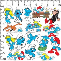 THE SMURFS VARIETY DIE CUT VINYL 50 CT STICKER PACK