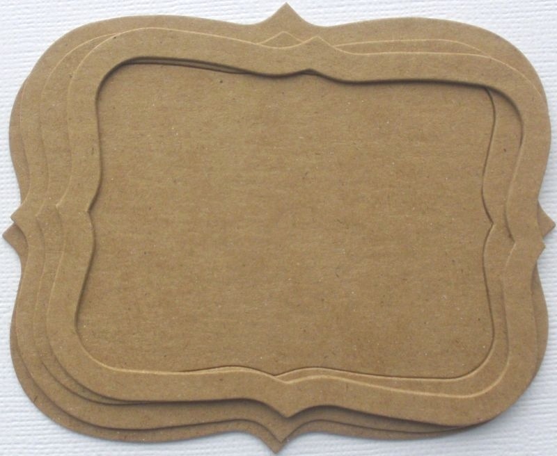 {4 Pc} BRACKET LAYERED NOTES – Bare Labels / Frames / Mats Chipboard Die Cuts