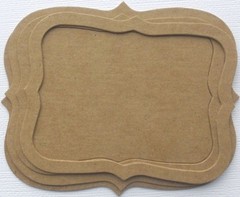 {4 Pc} BRACKET LAYERED NOTES – Bare Labels / Frames / Mats Chipboard Die Cuts