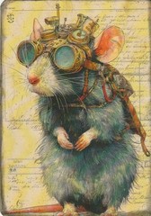 Huge Lot of Junk Journal Art Cards, Steampunk Animals 31pcs, 4″ x 6″