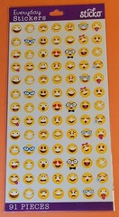 Sticko Yellow Emoji Faces Stickers 91 Pieces Emojis Theme 52-38599