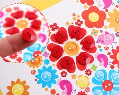 8Pcs/5pcs Kids DIY Button Stickers Drawing Toys Handmade School Art Class