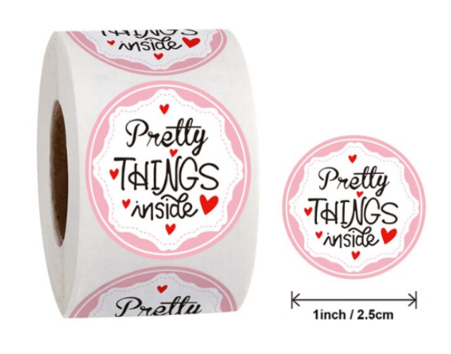 40 PRETTY THINGS INSIDE ENVELOPE SEALS LABELS STICKERS 1″ ROUND FREE SHIP