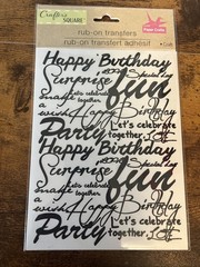 Happy Birthday Phrases Rub On Transfers Sticker DIY Crafts Scrapbook, 3 pack