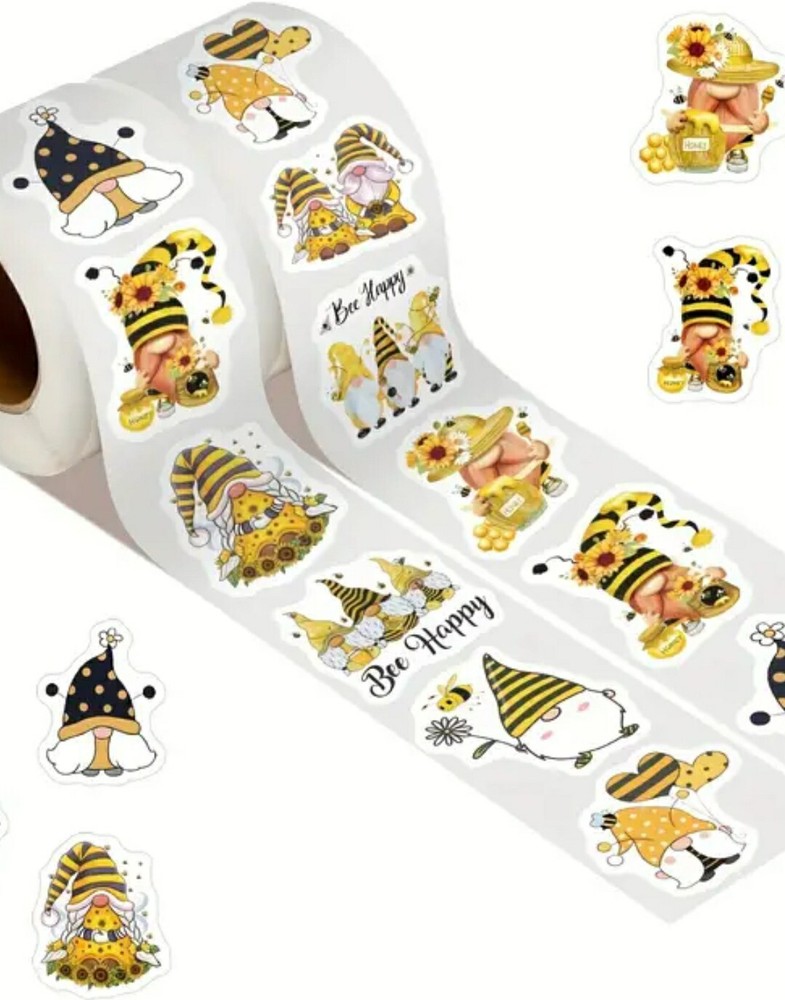 500 pc. Bee Gnome Scrapbook Sticker Envelope Labels 1″ CUTE!