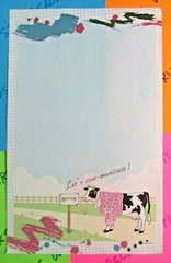 Vintage Cows Stationary Note Paper & Sandylion Happy Cows Sticker Sheets