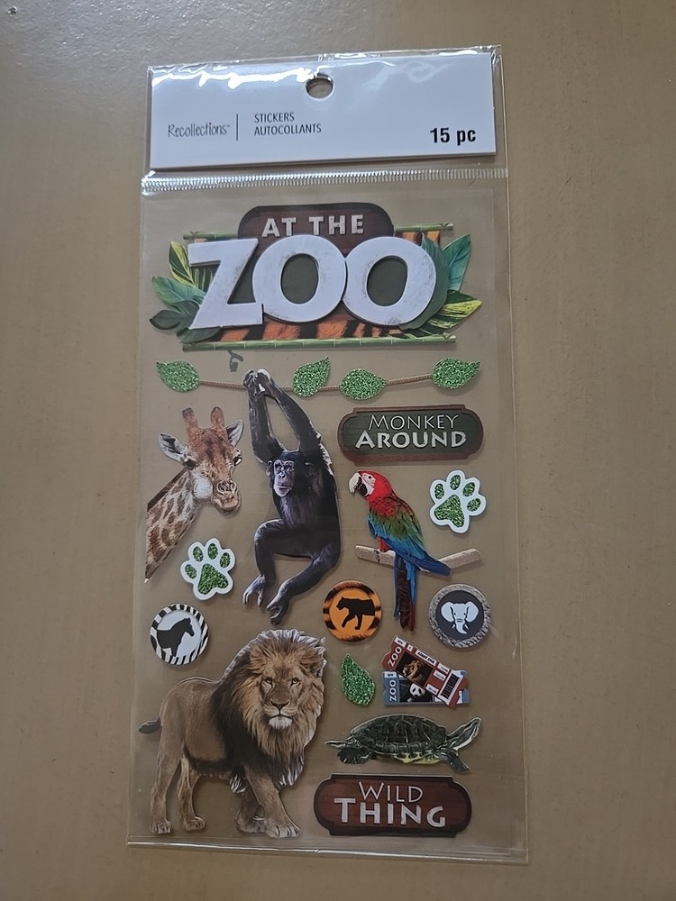 Recollections AT THE ZOO Scrapbooking stickers