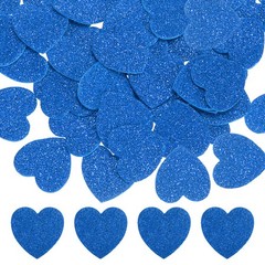 1″x1″ Heart Foam Stickers, 60Pcs EVA Glitters Foam Shape Sticker, Blue