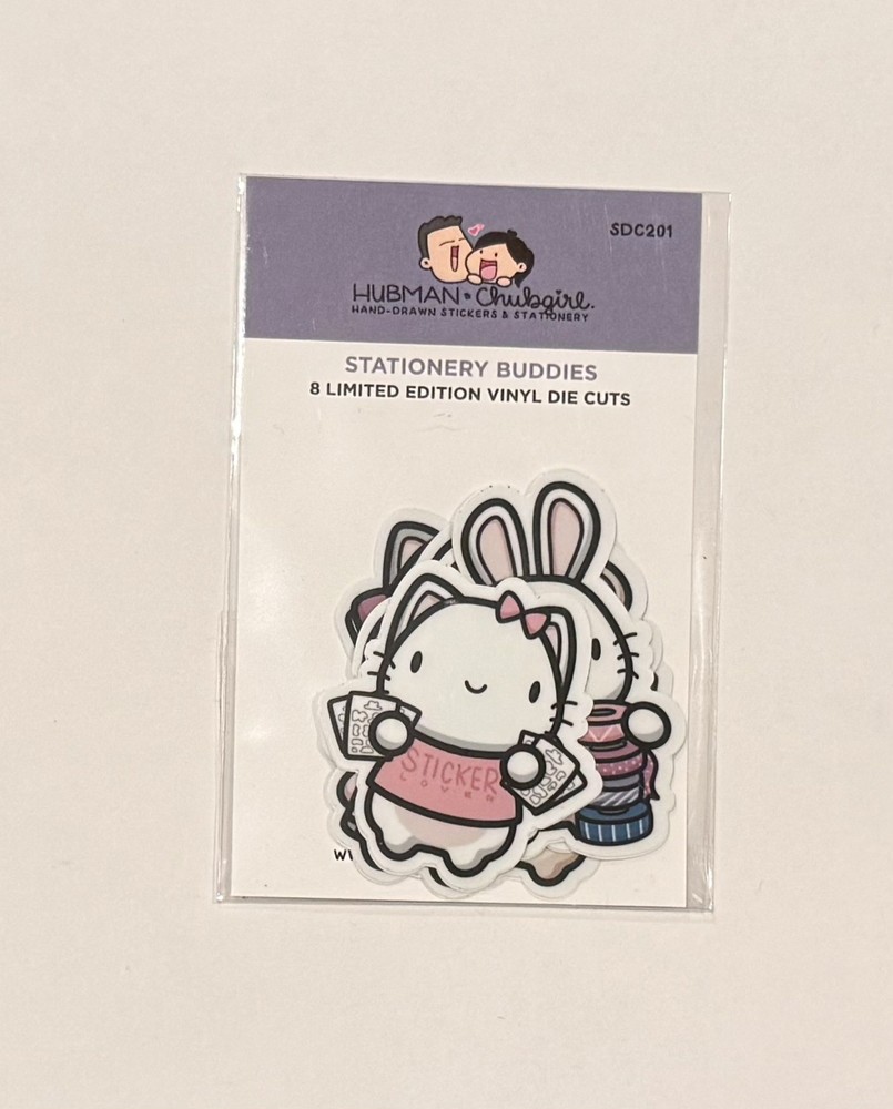 Hubman and Chubgirl Stationary Buddies 8 Diecut Stickers Pack NEW