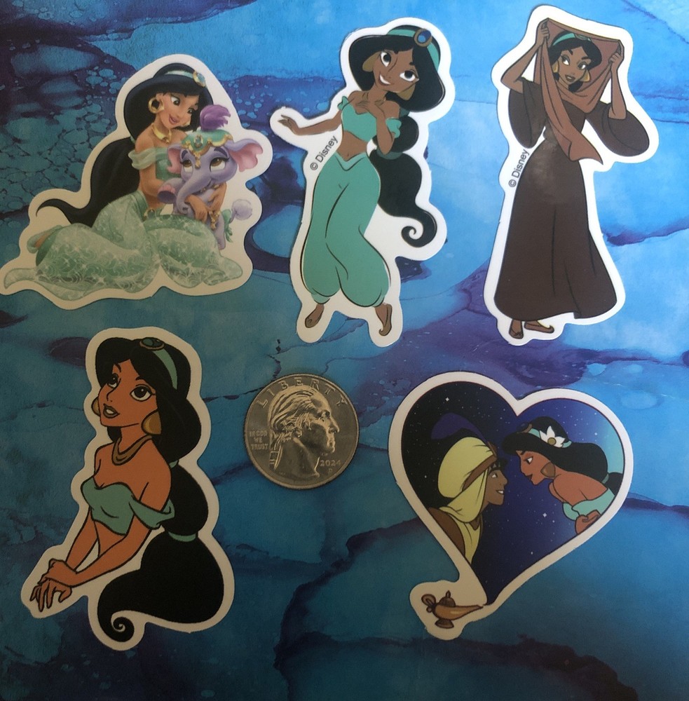 Disney Stickers – Disney Jasmine from Aladdin Lot of 5 Stickers.