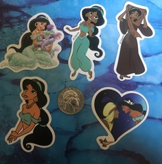 Disney Stickers – Disney Jasmine from Aladdin Lot of 5 Stickers.