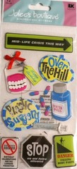 RARE ! OVER THE HILL! GREAT FOR CARD MAKING OR SCRAPPING-12 PIECES.