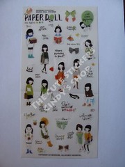 #37 cute paper doll pencil cartoon pvc stickers notebook diary decoration