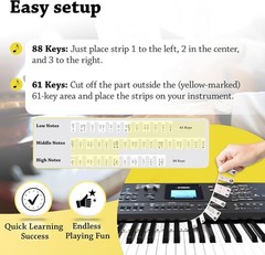 Removable 88-Key Silicone Piano Stickers for Beginners, Reusable, Gift Box