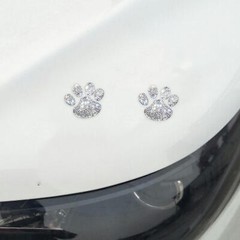 Paw Print Stickers Crystal Car Decoration Stickers Bling Rhinestone Paw Decals