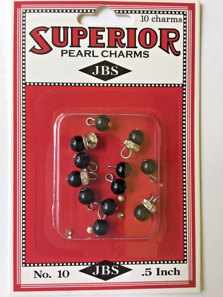 Jenni Bowlin – 10 Pearl and Rhinestone Charms PC595 – Black – NEW