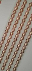 CraftbuddyUS 5 Oval with Pearl Self Adhesive Rhinestone Stripes,Color-RED