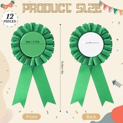 12 PCS Green Blank Award Ribbon Prize 1st Place Rosette Medal Recognition