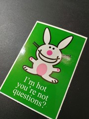 Happy Bunny Sticker Jim Benton Cute Funny Humor Vending Machine Sticker