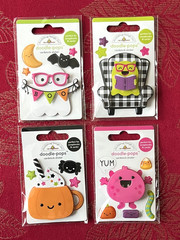 #D47 -4 PKGS HALLOWEEN GHOST MONSTER PUMPKIN SPICE DOODLE-POPS 3D STICKERS