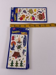 10 Scratch ‘N Smell Sniff Sticker Sheets Mello Smello Food Camping Farm Beach