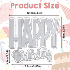 Happy Birthday Die Cuts for Card Making, Exquisite Birthday Stamps and Dies for