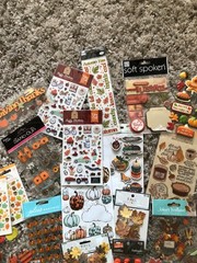 Lot of 30+ Fall Theme Embellishments – Paper Craft, Scrapbooking, Journaling