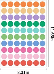 1″ Colored Dot Stickers 1050 PCS Circle Round Stickers Colored Coding Labels …