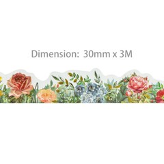 Wrapables Landscape Floral Metallic Gold Foil Washi Tape, 30mm x 3M
