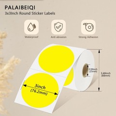 3 X 3 Inch Round Thermal Labels Circle Color Coding Labels Printable Waterpro…