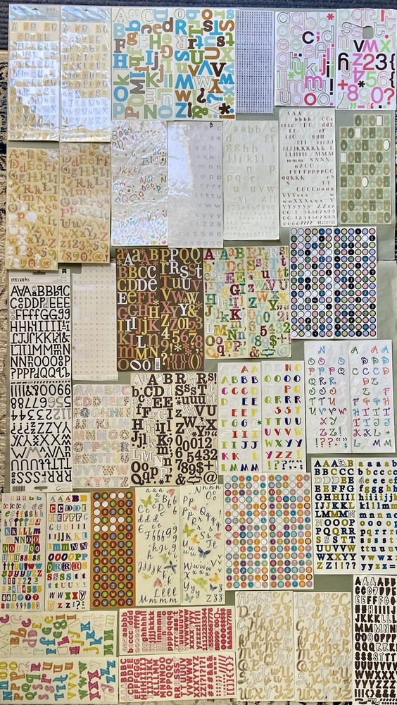 Lot of 46 Incomplete Sticker Sheets NRN, American Crafts, Etc