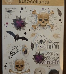 Crafter’s Square Halloween Gothic themed stickers «3D», skulls, bat, spiders NIP
