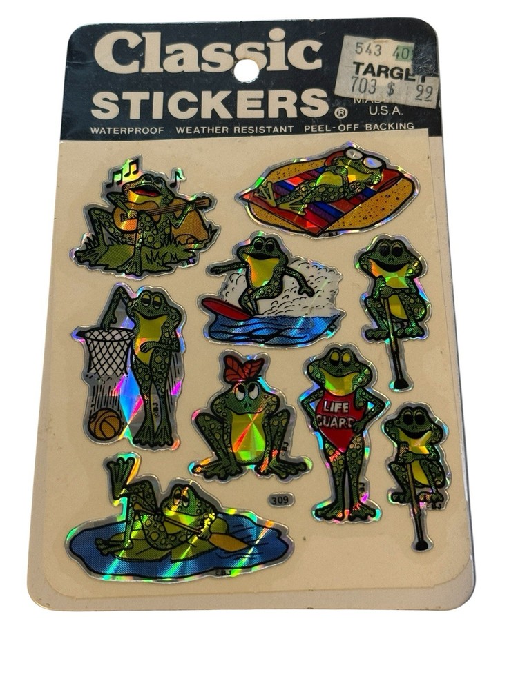 Decal Specialties Vintage 1980 Classic Stickers Frogs Beach Surfing Lifeguard
