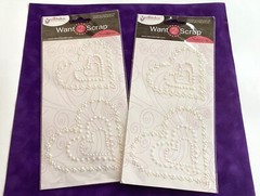 12 Heart Stickers Faux Pearls Clear Adhesive Romantic Bridal Love Valentine’s