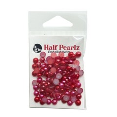 Buttons Galore Flat Back Half Pearls for DIY Crafts – Set of 3 BRIGHT COLORS