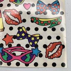 Vintage Lisa Frank Sticker Sheet Lipstick Sunglasses Heels Lips Polka Dots S125