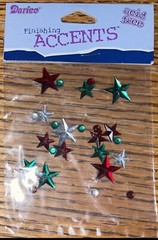Darice Stars & Dots Green Silver Red Finishing Accents 3D Scrapbook Stickers