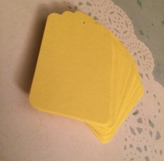 25 Pack Hand Punched Yellow Gift Tags, Scrap Book, Craft Supplies, etc