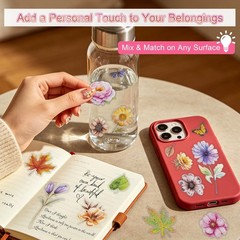 660+ Botanical Flower Stickers 36 Sheets Transparent Scrapbook Journal Decals