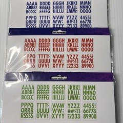 Sticko Stickers 145 Piece Red Green Blue Poster Alphabet and Numbers/Symbols Lot
