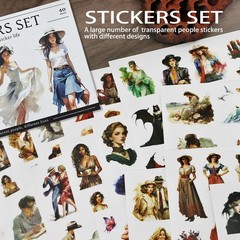 Bomichi People Sticker Book for aldult Girl, 40 Sheets
