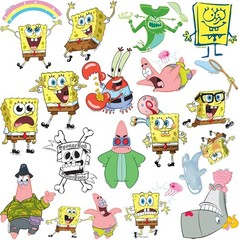 SPONGEBOB SQUAREPANTS VARIETY DIE CUT VINYL 50 CT STICKER PACK