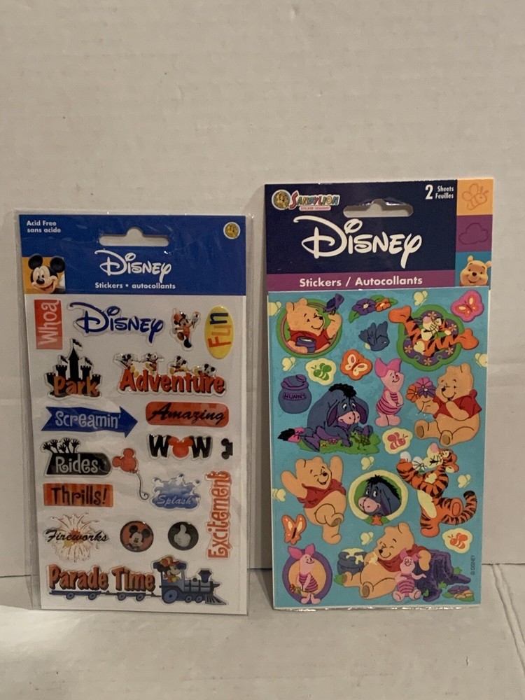 Vintage Sandylion Stickers Packs Disney Themed Winnie The Pooh & Mickey Mouse