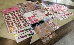 Mixed Lot Vintage SANDYLION STICKO Hearts/Lips/Valentines Day Love Stickers