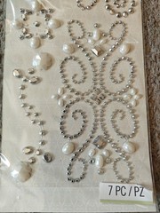 K&COMPANY ADHESIVE GEMS PEARL SWIRL 7PCS NEW