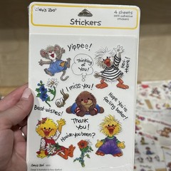 vintage suzy’s zoo stickers 3 Sealed Packs – 15 Full Sheets 10 Partial 21 Mini