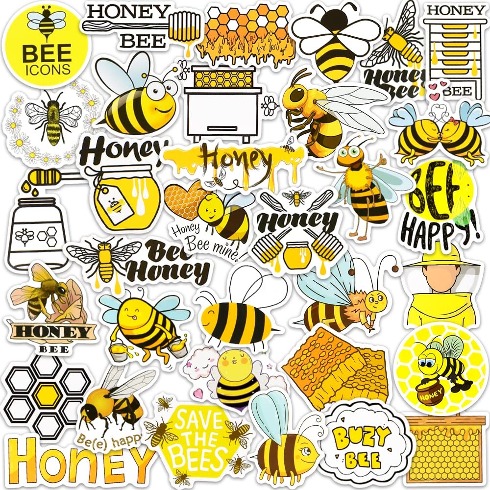 Cute Bee Party Favor Stickers for Kids 50 PCS Honey Bee Water Bottle Stickers…