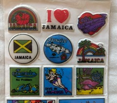 Vintage 90s Puff Jamaica Stickers NEW Island Tropical Scuba Beach Sailboats RARE