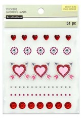 Recollections Valentine’s Day HEART BLING Stickers, 51 pcs